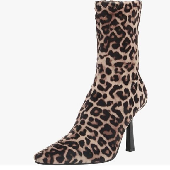 Steve Madden Vakay Fashion Boot Leopard Animal Print Ankle Heeled‎ Bootie NOWB - Picture 1 of 9